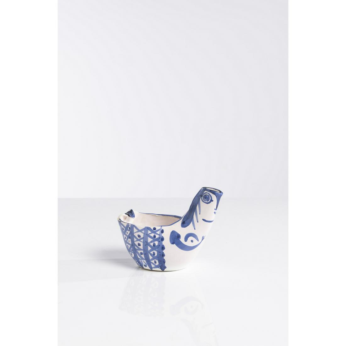 Pablo Picasso (1881-1973) Sujet Poule - 1954: Pablo Picasso (1881-1973) Sujet Poule - 1954 White earthenware pitcher, oxide decoration on white enamel Inscribed underneath "Édition Picasso" Stamped "Madoura" and "d'après Picasso" From a