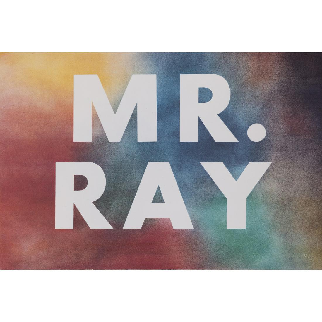 Ed Ruscha (Edward Ruscha) (born in 1937) Mr. Ray - 1975: Ed Ruscha (Edward Ruscha) (born in 1937) Mr. Ray - 1975 Lithograph on thick wove paper Signed and numbered "48/100" in pencil on the back 35 × 51 cm (S)