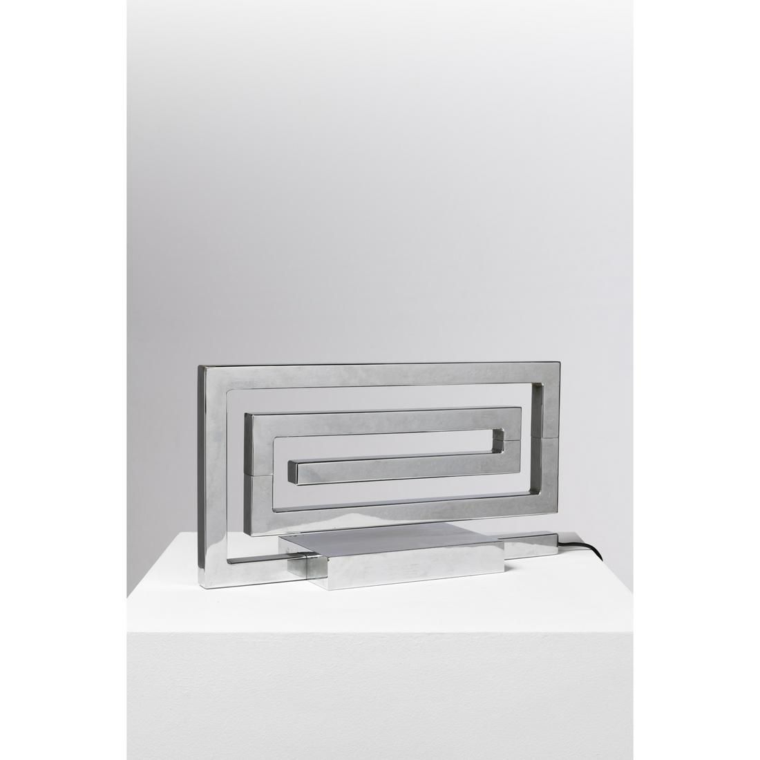 Yonel Lebovici (1937-1998) Pantographe: Yonel Lebovici (1937-1998)PantographeLampNickel steelEdited by Formes et CouleursSigned 'Lebovici 36'Model created in 1972H 27 × L 51 × W 16 cmBibliography: M. Chartier, Yonel Lebovici, scul