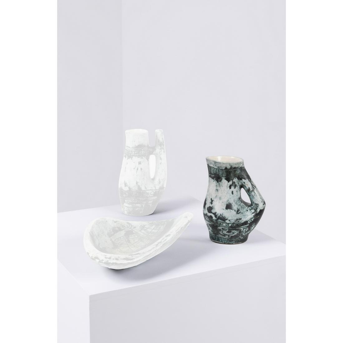 Jacques Blin (1920-1995) Pitcher: Jacques Blin (1920-1995)PitcherGlazed ceramicModel created around 1960Signed under the base 'Blin'H 23 x W 18 x D 9 cmBibliographyChristine Lavenu, Jacques Blin, céramiste & porteur d'histoires,