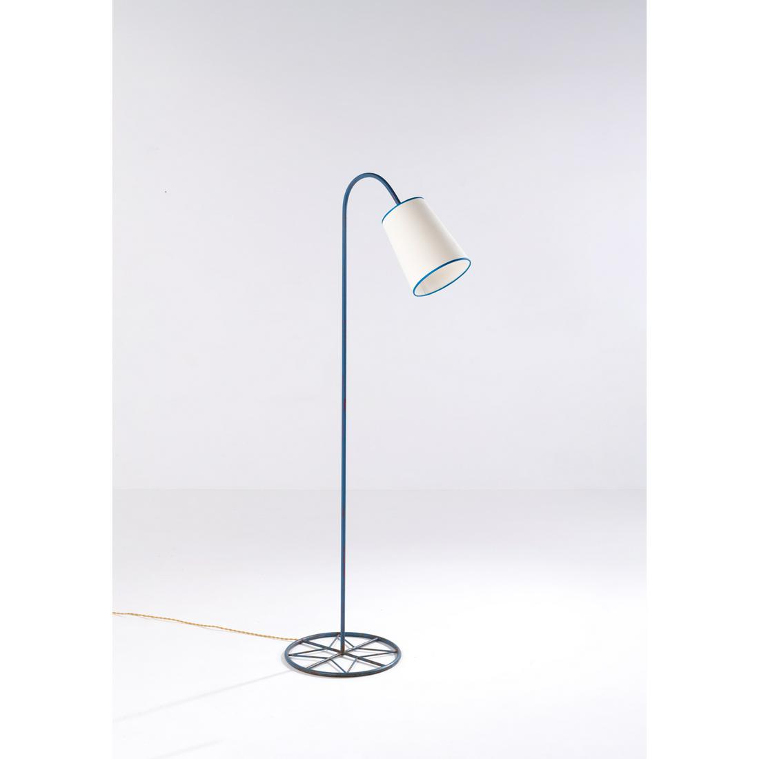 ƒ Jean Royère (1902-1981) 'Ski' floor lamp: ƒ Jean Royère (1902-1981)'Ski' floor lampLacquered metal and fabricModel created circa 1950H 163 X Ø 40,5 cmBibliography:- Jean Royère, J. Lacoste, L. Seguin, P. Seguin, Galerie Ja