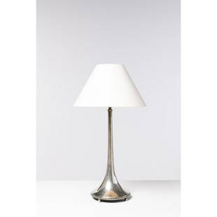 Karl Anderson (1865-1938) Table lamp: Karl Anderson (1865-1938)Table lampEmbossed silver and metalEdited by Guldsmeden Firman K. AndersonEngraved 'K.ANDERSON' and goldsmith hallmarksModel created in 1917H 49 × Ø 22 cm