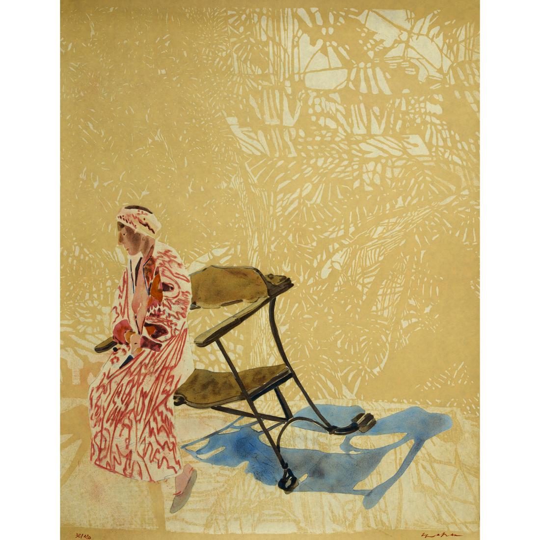 Sam Szafran (1934-2019) Lilette à la chaise de Gaudi - 2007 Lithograph on thin Japan paper: Sam Szafran (1934-2019)Lilette à la chaise de Gaudi - 2007Lithograph on thin Japan paperSigned and numbered "32/120" in red chalkPublisher and printer Idem, Paris100×76cm (S)Bibliography: J.