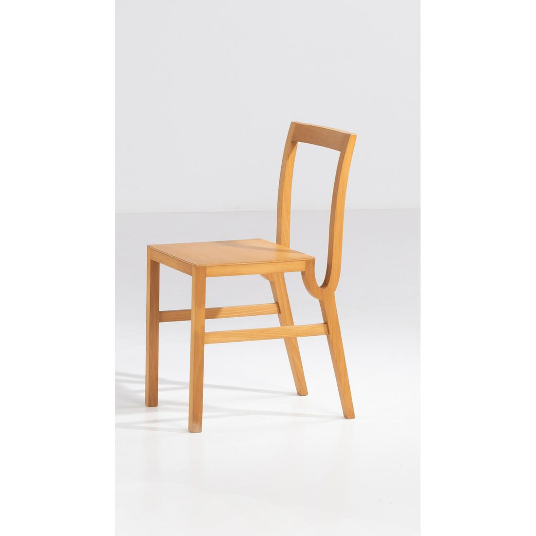 Eric Jourdan (born in 1961) Itsir: Eric Jourdan (born in 1961)ItsirChair - PrototypeBeechwood veneerCat-Berro editionModel created in 1993H 77 × L 35 × W 47 cm