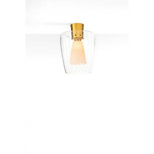 Lisa Johansson-Pape (1907-1989) Ceiling lamp: Lisa Johansson-Pape (1907-1989)Ceiling lampBrass, glass and lacquered metalEdited by OrnoStamped with 'ORNO'Model created circa 1955H 45 × Ø 30 cmBibliography: Stockmann Orno commercial cata