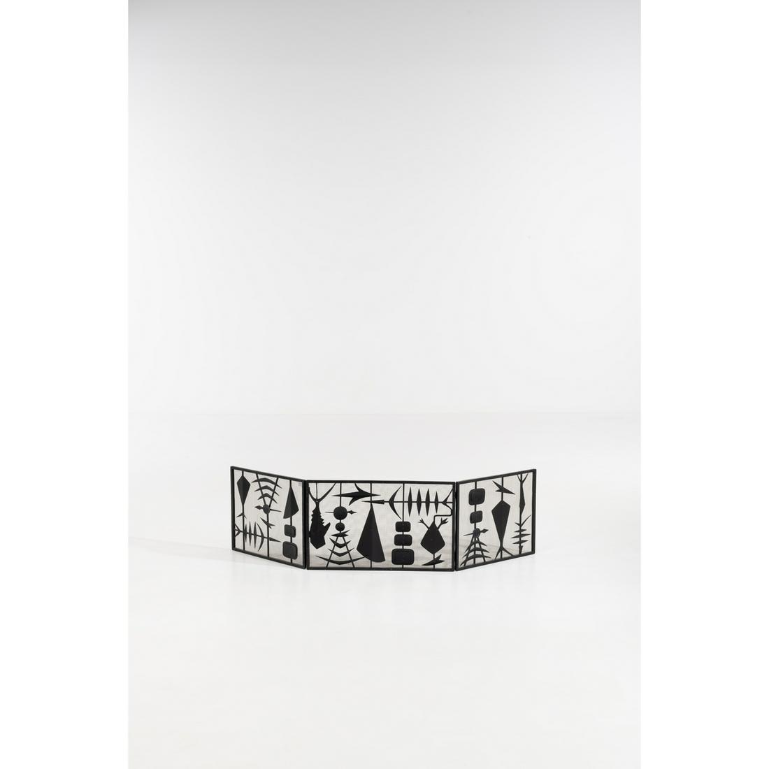 Gunnar Ander (1908-1976) Fireguard: Gunnar Ander (1908-1976)FireguardLacquered metalModel created c. 1960H 39,5×L 153×W 45cm