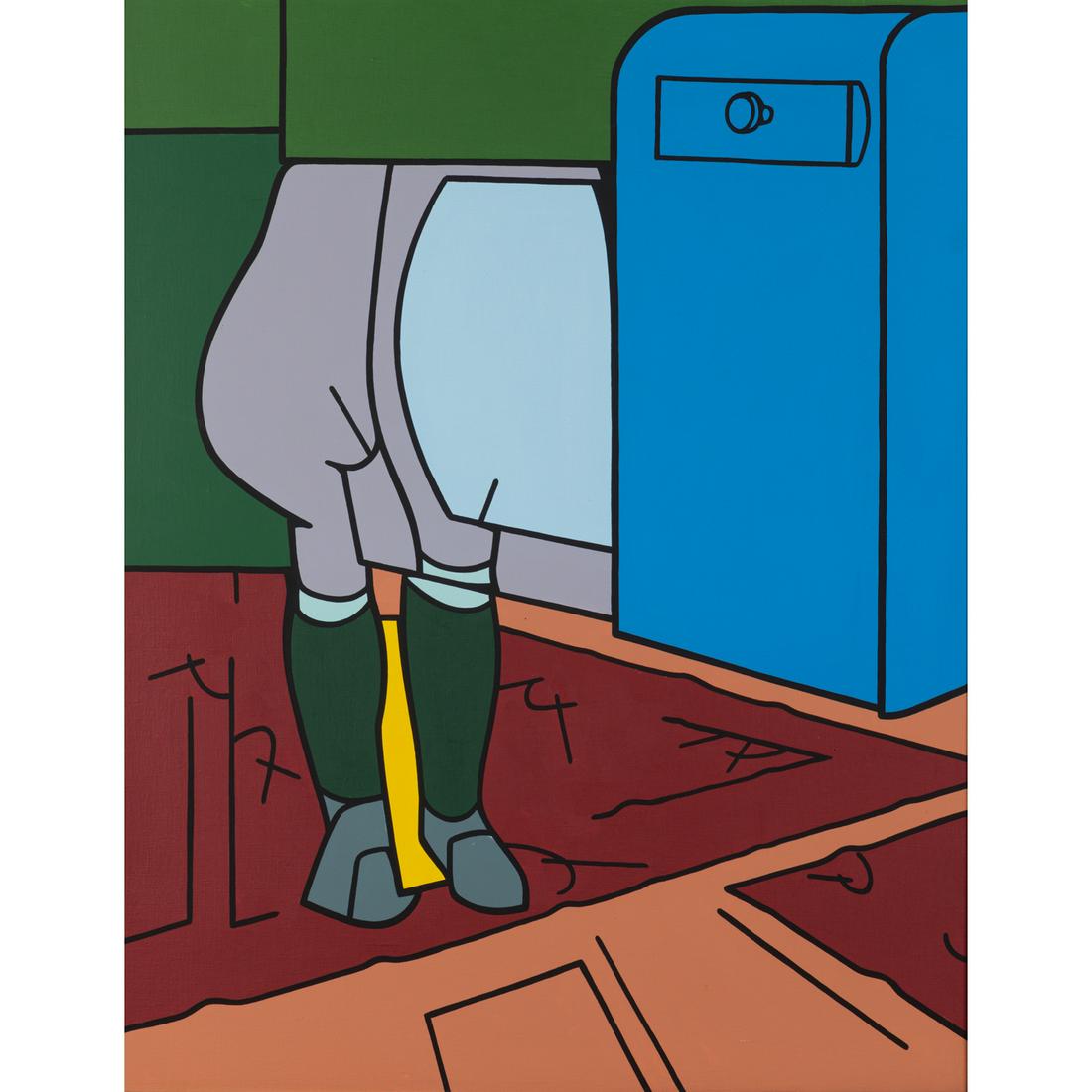 Valerio Adami (born in 1935) Private life, 19.07.1970: Valerio Adami (born in 1935)Private life, 19.07.1970Oil on canvasSigned, dated and titled on the back100 x 80 cmProvenance : Private collection, Belgium