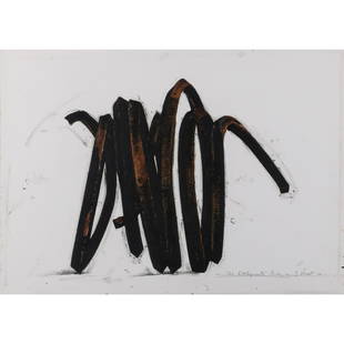 Bernar Venet (born in 1941) Deux lignes indéterminées, 2004: Bernar Venet (born in 1941)Deux lignes indéterminées, 2004Collage and wax pencil on paperSigned, dated and titled on the bottom right75 x 105,5 cmProvenance :- Galerie Jérôme de No