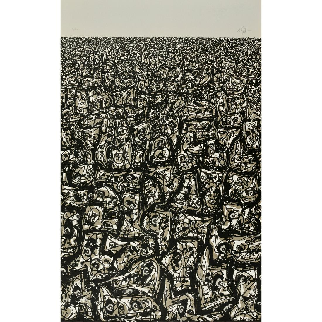 Antonio Saura (1930-1998) Multitud - 1982: Antonio Saura (1930-1998) Multitud - 1982 Lithograph on Arches wove paper Signed and numbered "97/150" in pencil 95 × 60 cm (S)