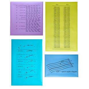 Bernar Venet (b. 1941) Planche Mathématique - 2002: Bernar Venet (b. 1941) Planche Mathématique - 2002 Set of four screenprints on coloured polycarbonate Each signed and numbered respectively "43/60" or "45/60" in pencil Dimensions variable, the l