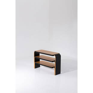 ƒ Alvar Aalto (1898-1976) Wall shelf, model no. 111: ƒ Alvar Aalto (1898-1976)Wall shelf, model no. 111Tinted birchEdited by FinmarModel created in 1934H 54 x L 83 x W 30 cmBibliography:- Alvar Aalto: Second Nature, J. Eisenbrand and M. Kries,