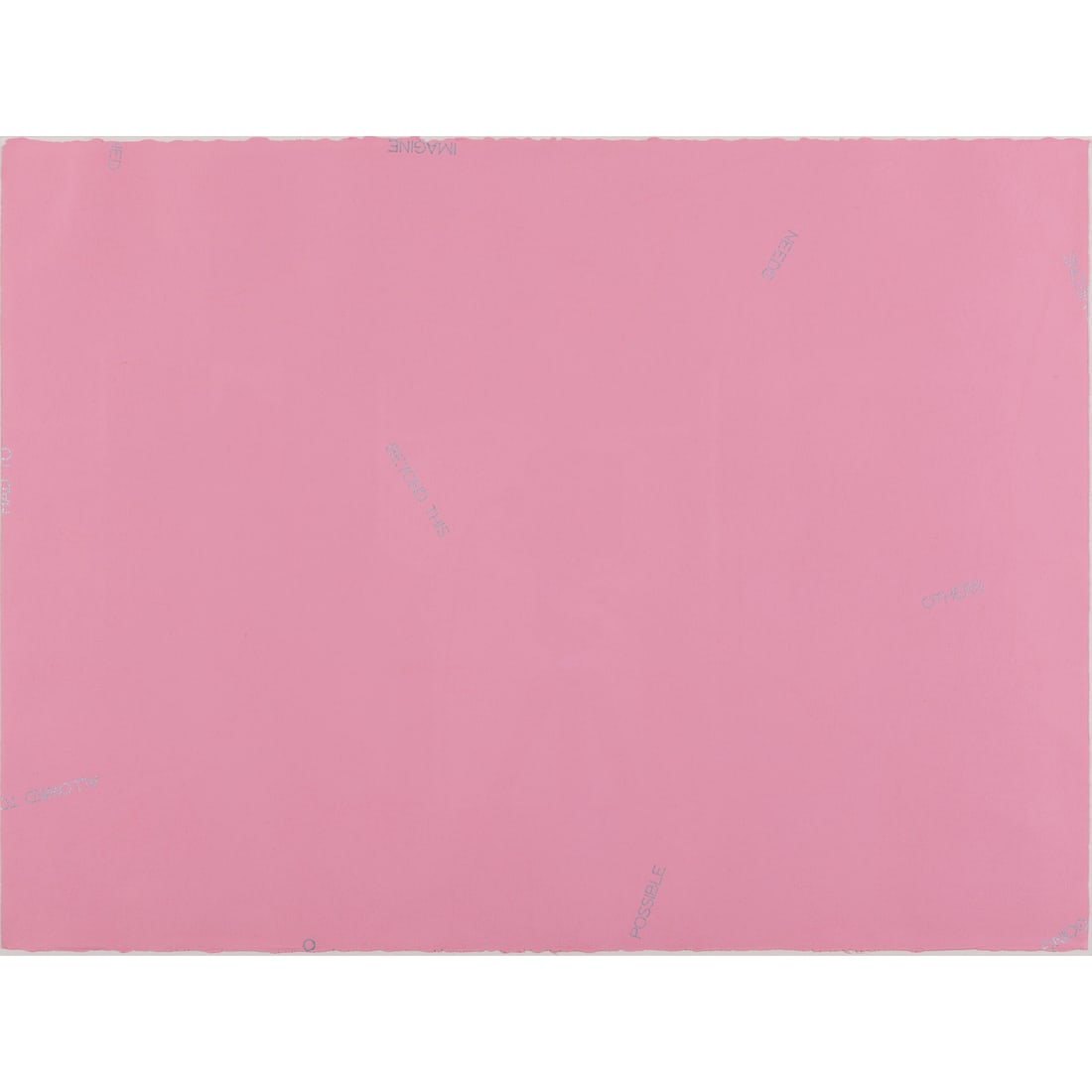 Robert Barry (born in 1936) Untitled (Rose), 1987: Robert Barry (born in 1936)Untitled (Rose), 1987Acrylic on paper 57 x 77 cmProvenance: - Galerie Yvon Lambert, Paris- Purchased from the latter by the current owner- Dotation Lefebvre-Vornic collectio