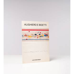 Alighiero Boetti (1940-1994) Alighiero e Boetti - 1990: Alighiero Boetti (1940-1994)Alighiero e Boetti - 1990Ed. Amelio Editore, NaplesIllustrated catalogue (49 x 34 cm), 16 pp. and a tracing paper sheet, printed with a text by Michele Bonouomo Published f