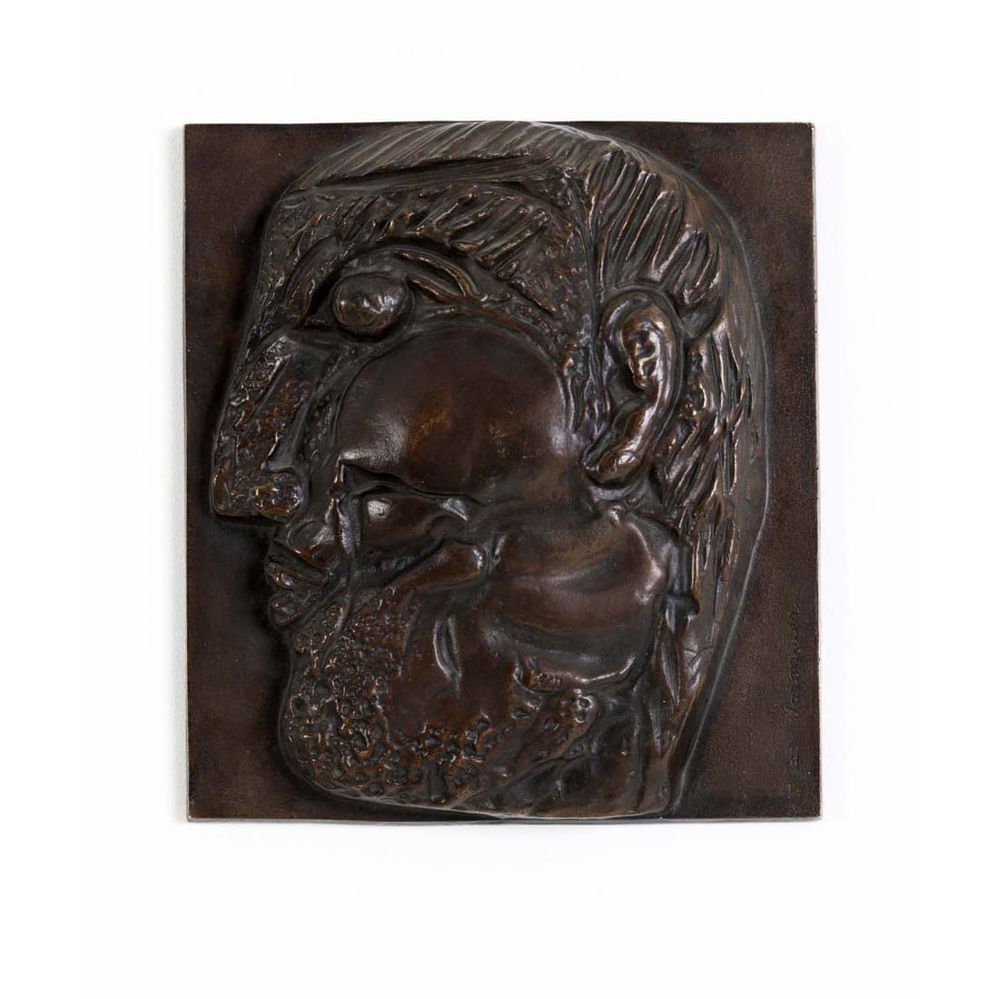 Henri de Waroquier (1881-1970)  Profil d'homme, 1971 Shaded brown patina bronze proof Signed and (1 of 1)