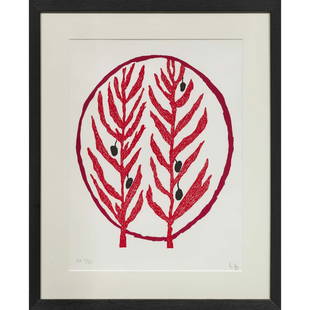 Louise Bourgeois (1911-2010), Rameau d'olivier (Art pour la Paix), 2005 Lithograph on Arches wove: Louise Bourgeois (1911-2010),Rameau d'olivier (Art pour la Paix), 2005Lithograph on Arches wove paperSigned with monogram and numbered "EA 7/22" in pencilPublisher Les Méditerranéennes Médiatrices