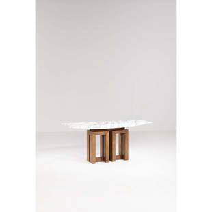 Pierluigi Spadolini (1922-2000) Console: Pierluigi Spadolini (1922-2000)ConsoleWalnut and marbleModel created circa 1965H 70× L 160× W 50cm