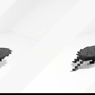 Ado Chale (born in 1928) Side table: Ado Chale (born in 1928)Side tableMarcasite, resin and lacquered steelModel created in 1985H 26 × Ø 50 cmThe buyer can be provided with an authenticity certificate.