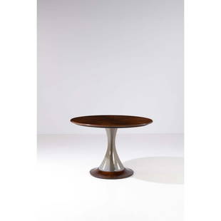 Luciano Vistosi (1931-2010) Table: Luciano Vistosi (1931-2010) Table Walnut veneer and blown glass Model created circa 1960 H 80 × Ø 118 cm