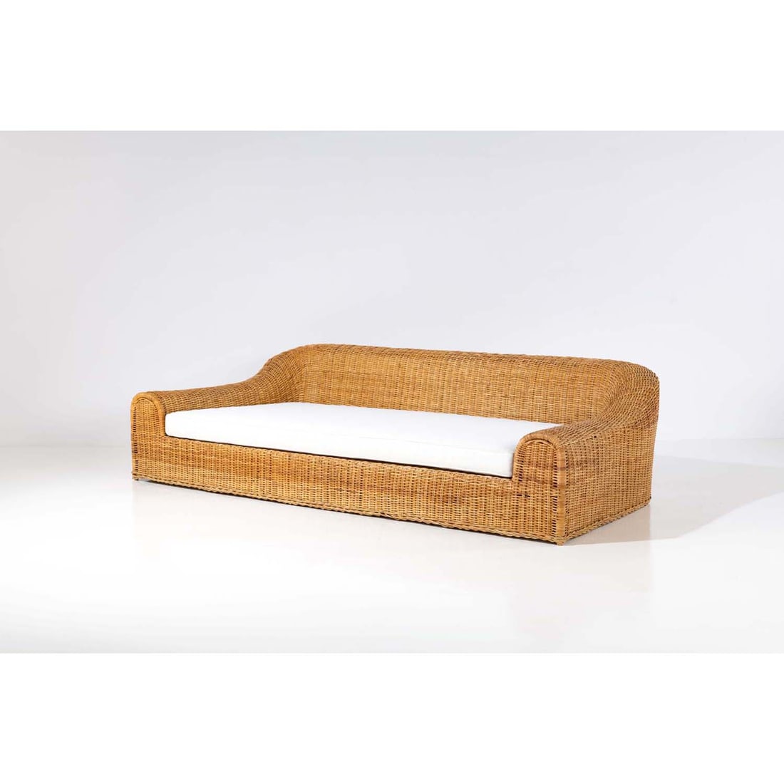 Michael Taylor (20th c.) Sofa: Michael Taylor (20th c.)SofaCaning and fabricEdited by Michael Taylor DesignsModel created in 1980H 69 × L 265 × W 135 cm