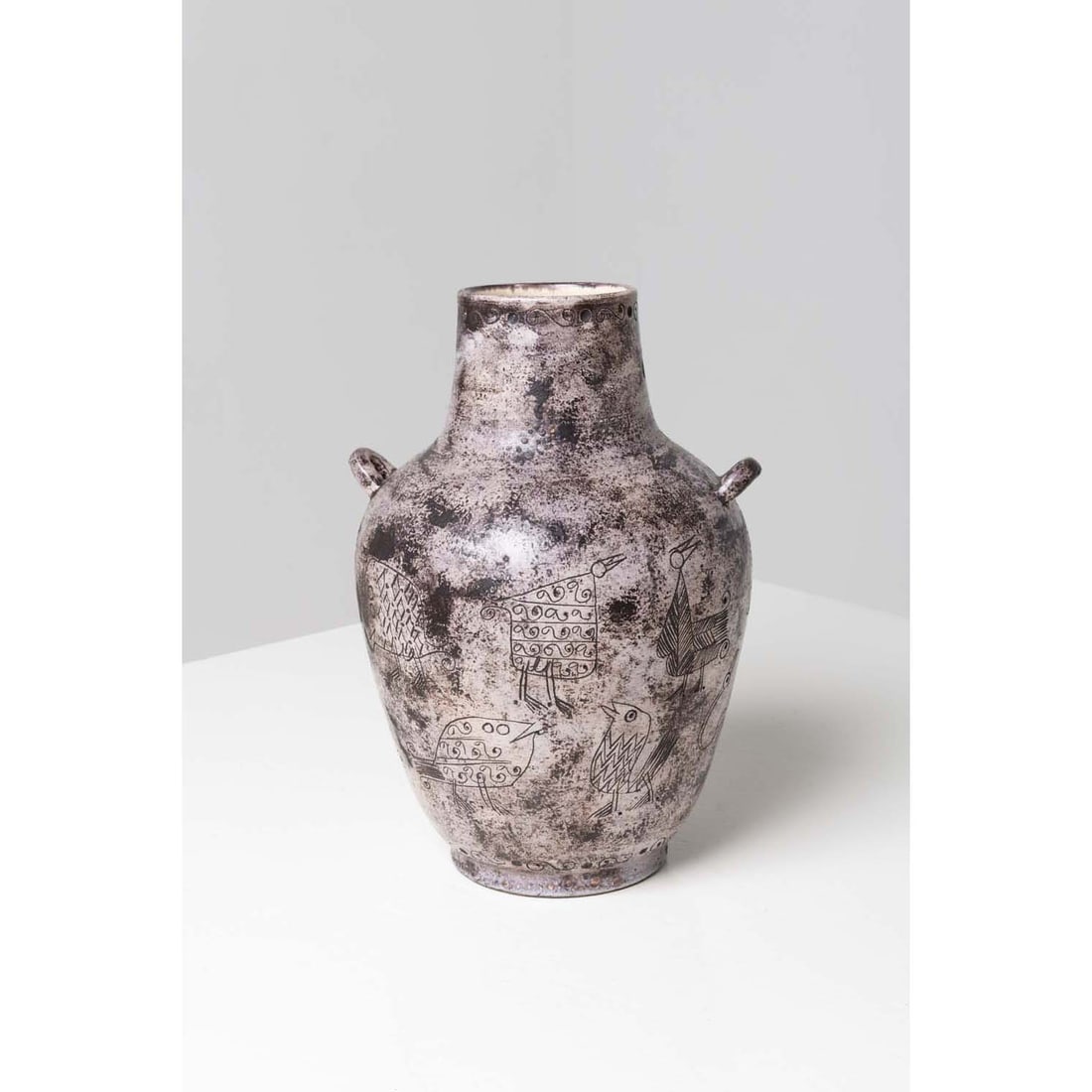 Jacques Blin (1920-1995) Vase with ears Glazed ceramic Model created circa 1960 Signed 'J Blin': Jacques Blin (1920-1995)Vase with ears Glazed ceramicModel created circa 1960Signed 'J Blin' under the base H 32.5 x Ø 23.5 cm Provenance: private collection, France.