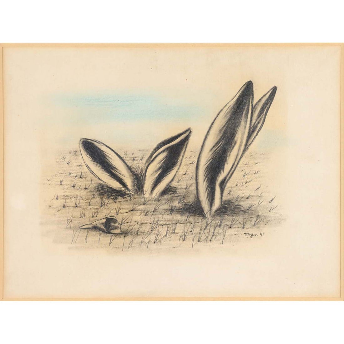 Marie Cerminova, dite Toyen (Prague, 1902 - Paris, 1980) Les animaux dorment (dessin 1/4 du cycle),  (1 of 3)