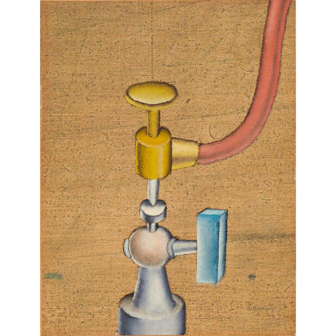 Konrad Klapheck (Düsseldorf, 1935 - Düsseldorf, 2023) Untitled, 1957: Konrad Klapheck (Düsseldorf, 1935 - Düsseldorf, 2023) Untitled, 1957 Oil on canvas Signed on the bottom right 14,8 x 11,3 cm Provenance: - Gift from the artist to Gaston Criel, director of G