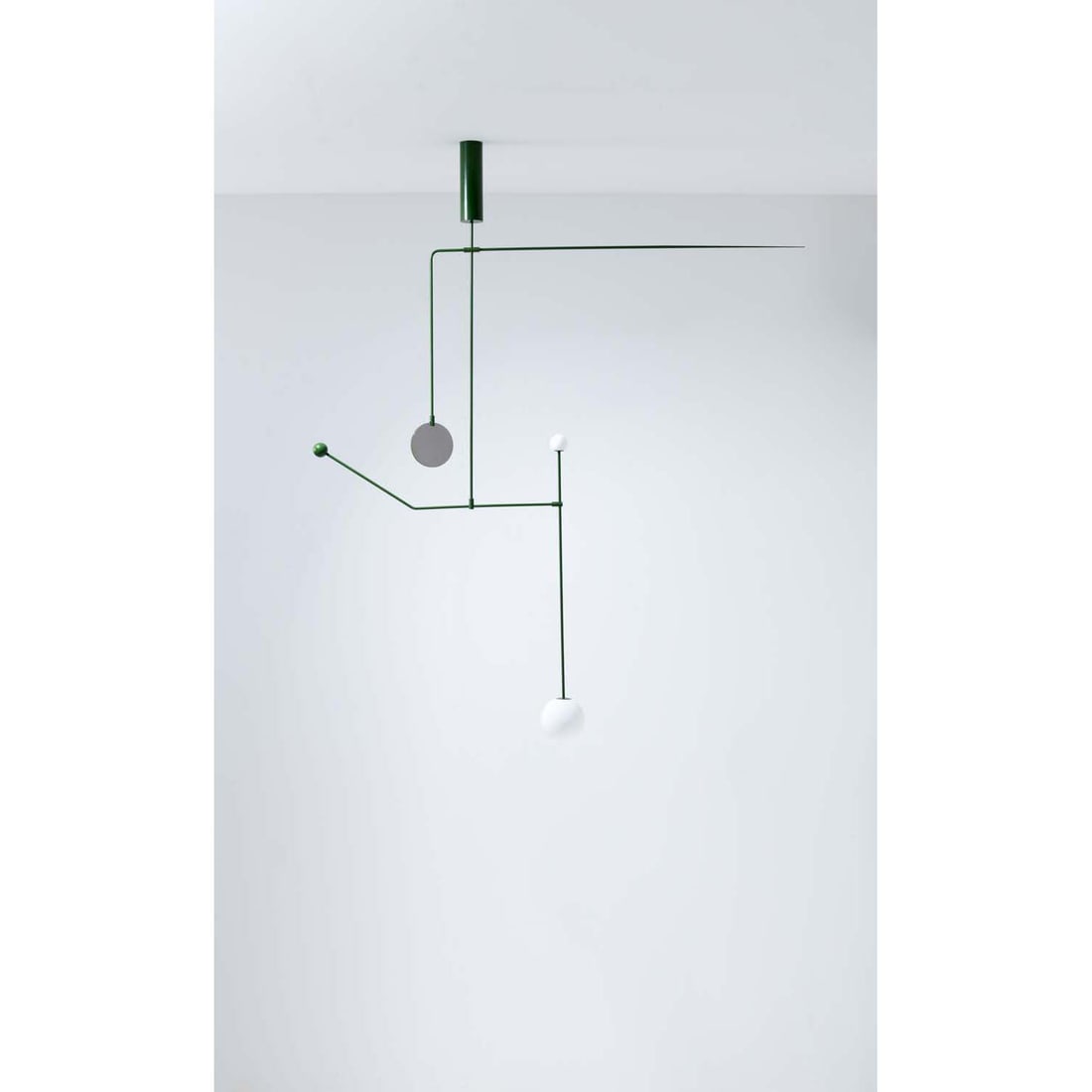 ƒMichael Anastassiades (born 1967) Mobile Chandelier 6 - Prototype: ƒMichael Anastassiades (born 1967)Mobile Chandelier 6 - PrototypePatinated brass, opaline and mirrorLimited edition of 5 + 3 A.P.Model created in 2021H 199 × L 168 × W 16 cm