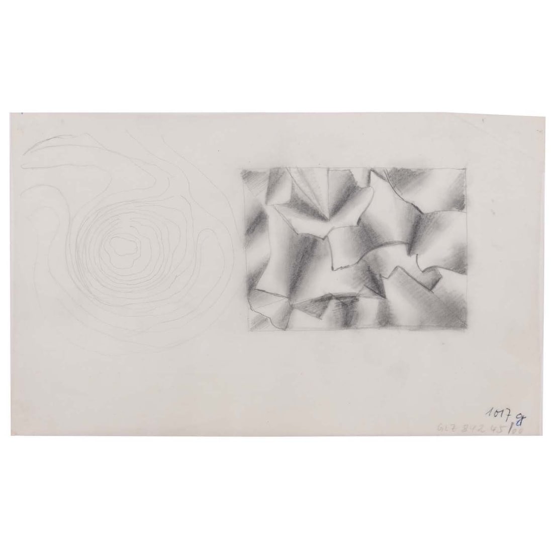 Zoltan Kemény (1907-1965) Nature matérielle, 1961 Graphite on tracing paper Annotated on: Zoltan Kemény (1907-1965)Nature matérielle, 1961Graphite on tracing paper Annotated on the bottom right15,5 x 26 cmProvenance:- Galerie Lelong, Paris- Private collection, ParisBibliography: