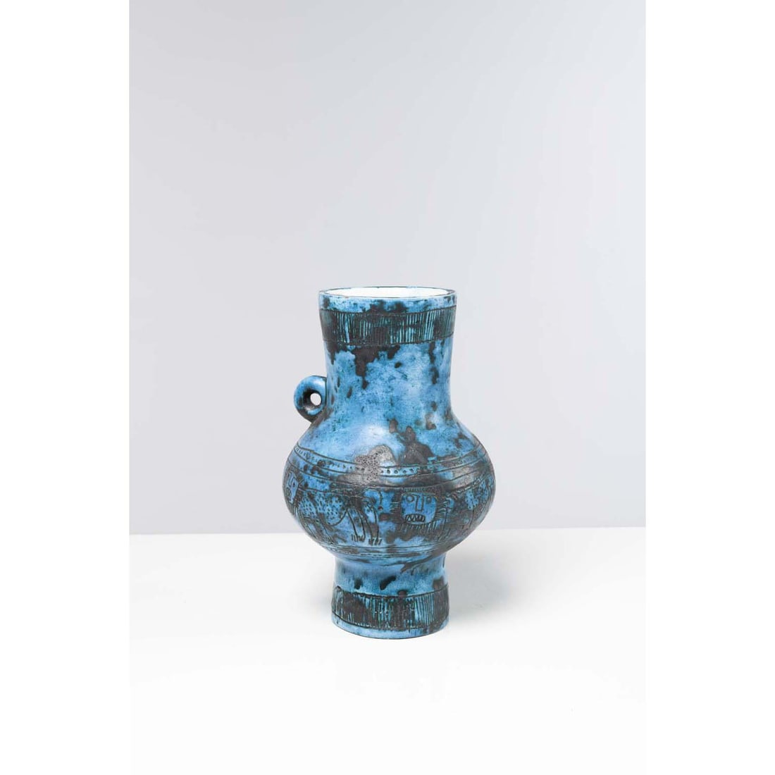 Jacques Blin (1920 - 1995) Pitcher: Jacques Blin (1920 - 1995)PitcherEnamelled ceramicSigned 'J. Blin' under the baseCreated around 1960 H 32 x Ø 20 cmProvenance: private collection, France