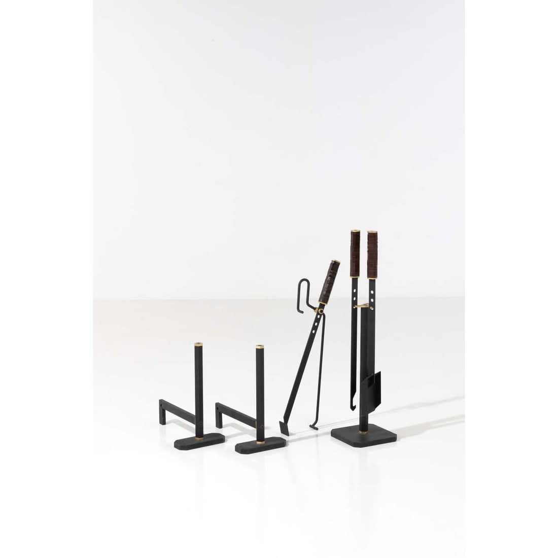 Afra Scarpa (1937-2011) & Tobia Scarpa (Born in 1935) Fireplace tools (shover, poker and tong) in (1 of 2)