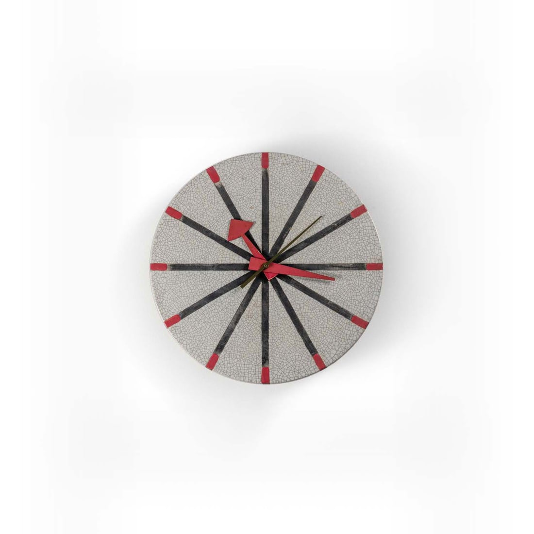 George Nelson (1908-1986) Meridian: George Nelson (1908-1986)MeridianClockGlazed ceramic and enameled aluminumEdited by Howard MillerManufacturer’s labelModel created in 1960Ø 33× W 5cm