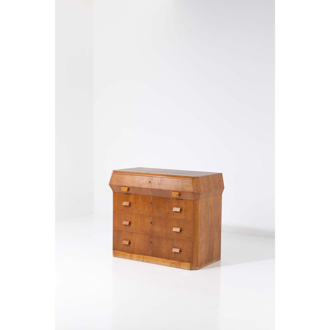 Ernst Aisenpreis (1884-1949) Chest of drawers: Ernst Aisenpreis (1884-1949)Chest of drawersWoodModel created in the 1930sH 96 × L 160 × W 14 cmBibliography: Dornach Design: Möbelkunst 1911 bis 2011, R. J. Fäth, Futurum, 2011, t