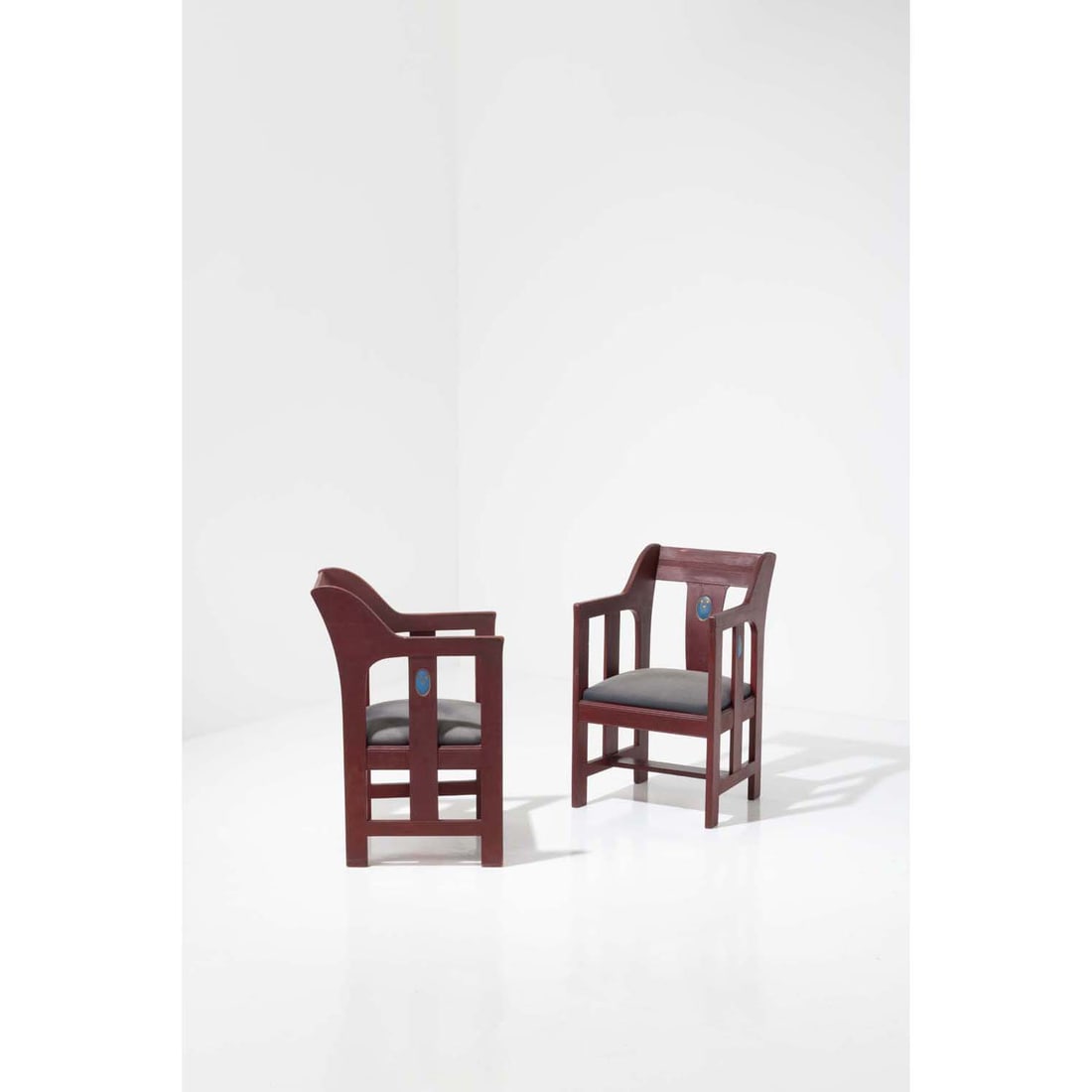 Carl Westman (1866-1936) Pair of armchairs: Carl Westman (1866-1936)Pair of armchairsLacquered wood and fabricModel created circa 1910H 92 × L 55,5 × W 58 cm
