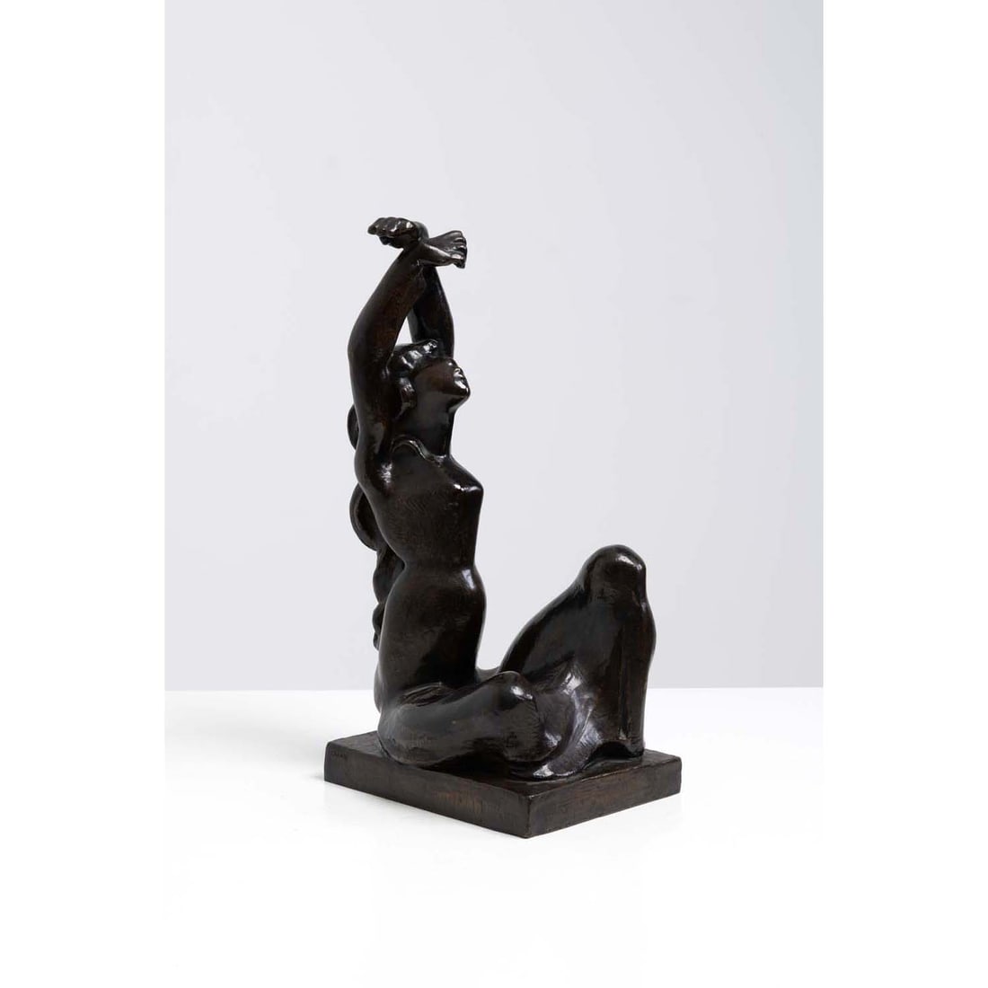Joseph Csaky (1888-1971) Le réveil ou Odalisque: Joseph Csaky (1888-1971)Le réveil ou OdalisquePatinated bronze sculpture Posthumous lost wax cast Signed and numbered 1/8Valsuani foundry stampH 49 x L 18,5 x W 24cmProvenance: Ader Picard Tajan