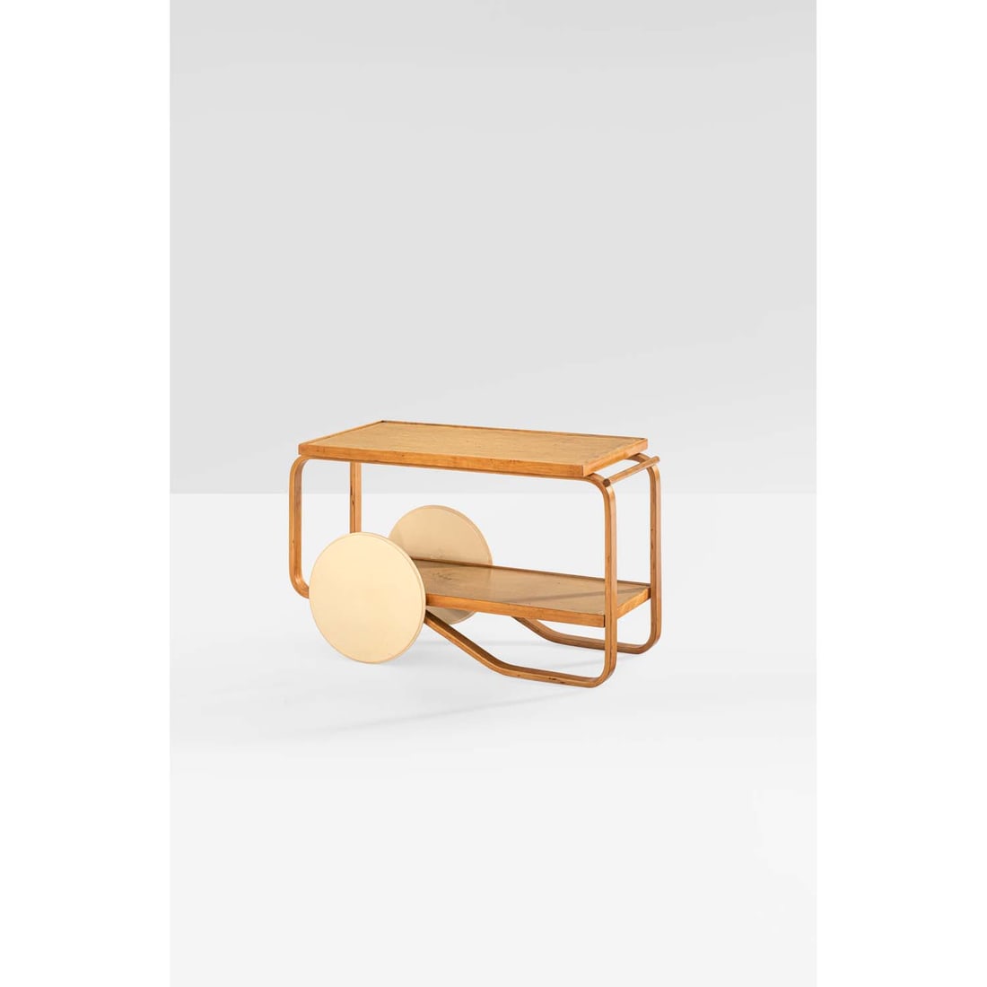 Alvar Aalto (1898-1976) Drinks trolley, model no. 98: Alvar Aalto (1898-1976)Drinks trolley, model no. 98BirchEdited by Huonekalu-ja RakennustyötehdasModel created in 1937H 56×L 90×W 46 cmBibliography:- 'Alvar & Aino Aalto, Collection Bisc