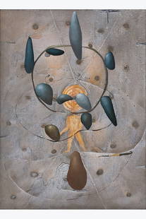 Richard Texier (born 1955) Chaosmos IV, 2010 Mixed media, stone collage and oil on canvas Signed and: Richard Texier (born 1955)Chaosmos IV, 2010Mixed media, stone collage and oil on canvasSigned and dated on the back110 x 81 cmProvenance: Private collection, Paris