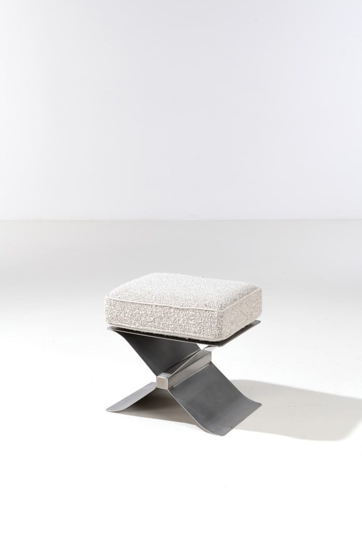François Monnet (born 1946) Stool Steel and fabric Model created in 1969 Publisher Kappa H 30 x (1 of 1)