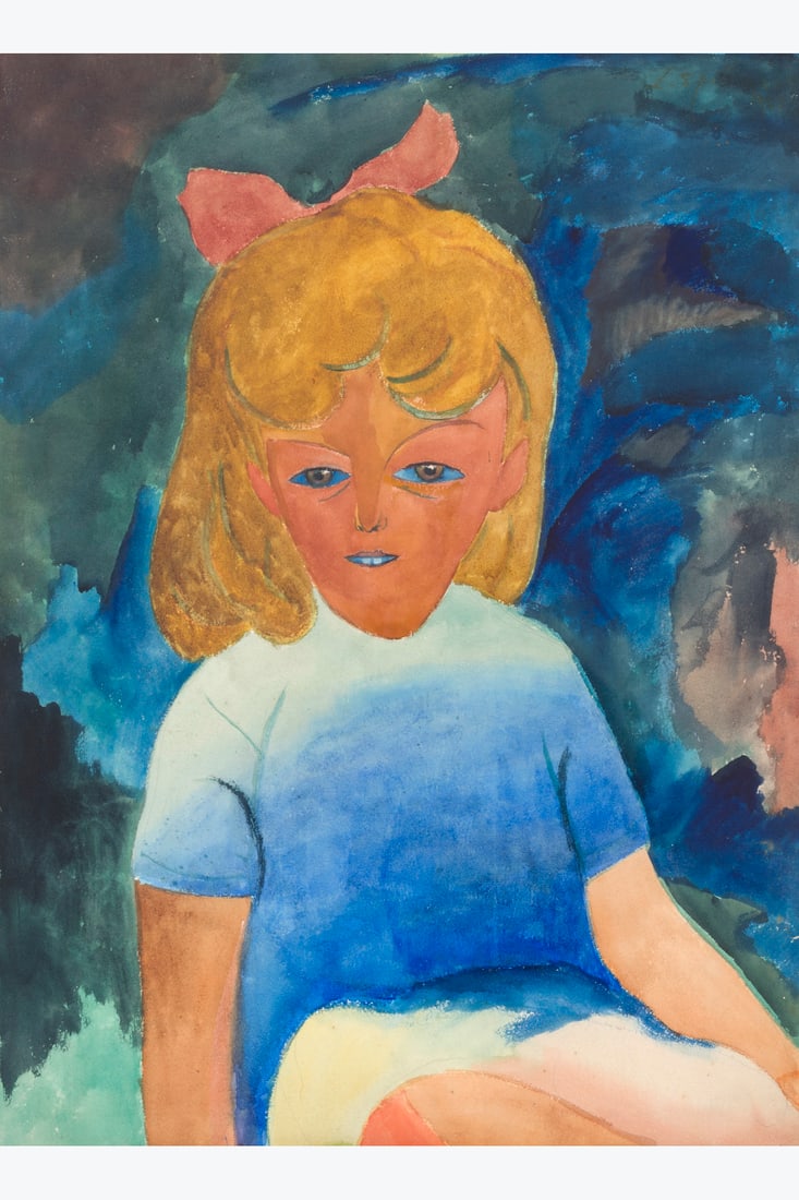 LEON SPILLIAERT (1881-1946) Fillette au nœud rouge, 1921 (1 of 1)