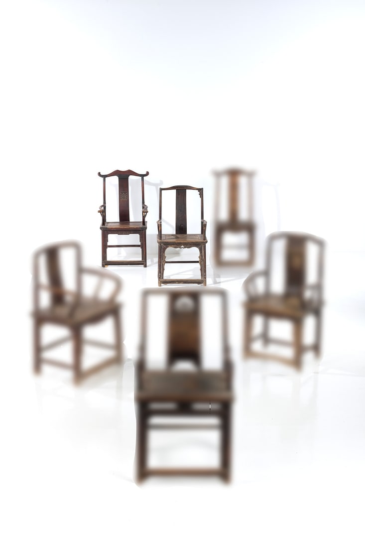 Ai Weiwei (born 1957) Set of two Qing Dynasty chairs -: Ai Weiwei (born 1957)Set of two Qing Dynasty chairs -'Fairytale' model1001 chairs seriesWoodEach signed in pinyin beneath the seatingModel created in 2007H 117 × L 65 × W 52 cmH 109 × L