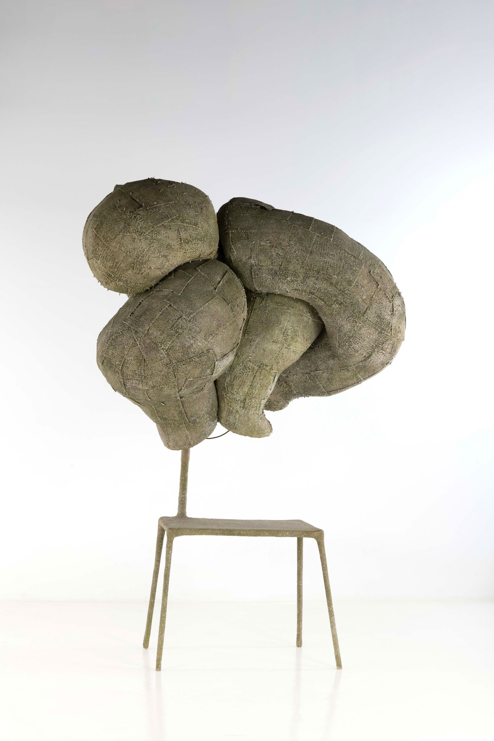 Nacho Carbonell (born 1980) Sculptural table with light - 'Cumulus' model: Nacho Carbonell (born 1980)Sculptural table with light - 'Cumulus' modelUnique pieceMetal and papier machéEdited by Rossana OrlandiModel created in 2014H 258 × L 168 × W 133 cmDesk: H 7