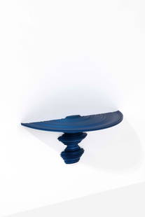 Sebastian Brajkovic (born 1975) Wall-mounted console - 'Lathe Small Blue' model: Sebastian Brajkovic (born 1975)Wall-mounted console - 'Lathe Small Blue' modelN°2/8Anodized aluminumEdited by Carpenters Workshop Gallery, limited edition of 8 + 4 A.P.Model created in 2013H 40,5