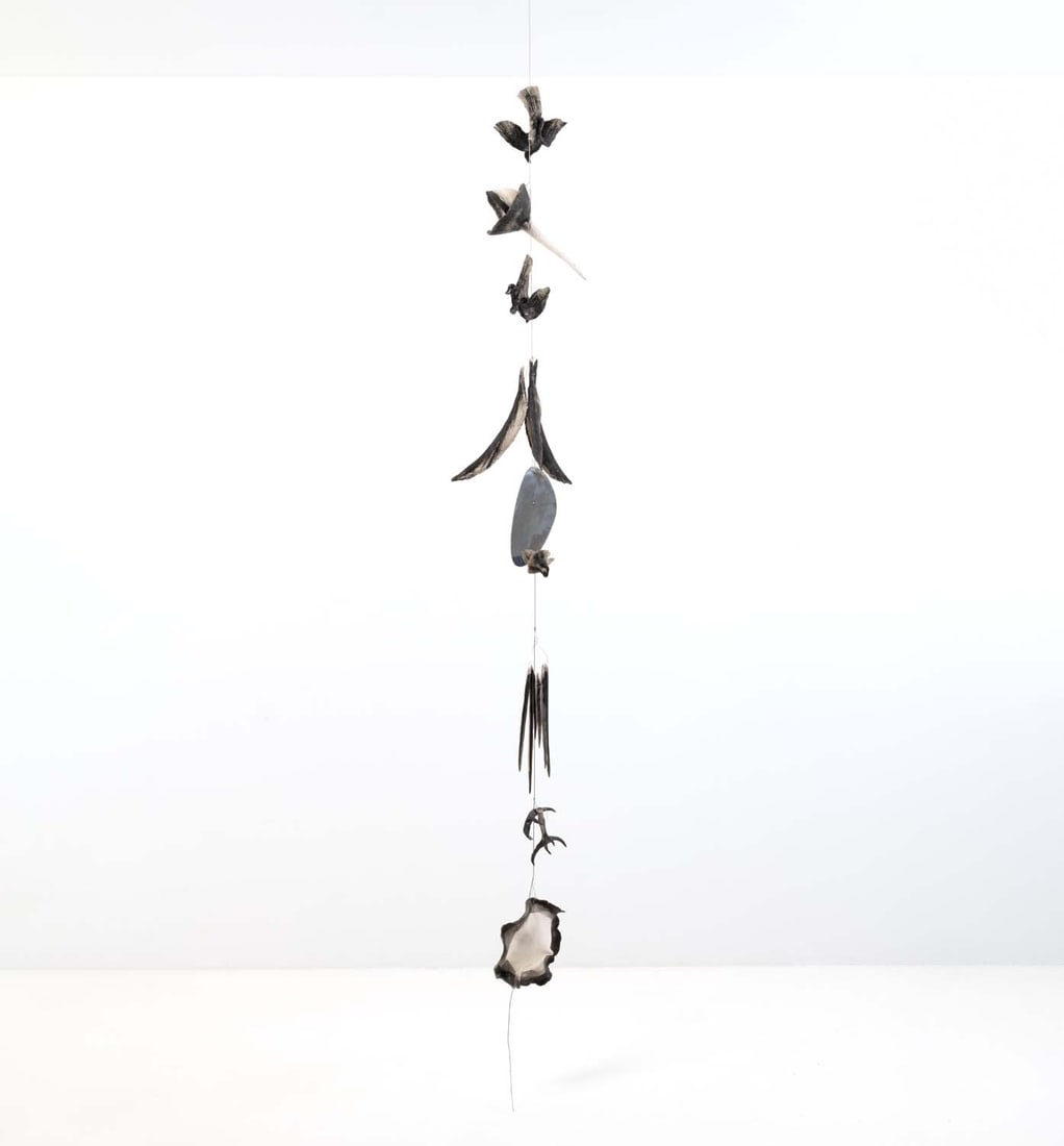 Pascal Mourgue (1943-2014) Mirror: Pascal Mourgue (1943-2014)MirrorRaku and polished stainless steelModel created in 2009Edited by Granville GalleryUnique pieceH 275 x 30 cm Exhibition : Granville Gallery, ‘Reflection on the mirr