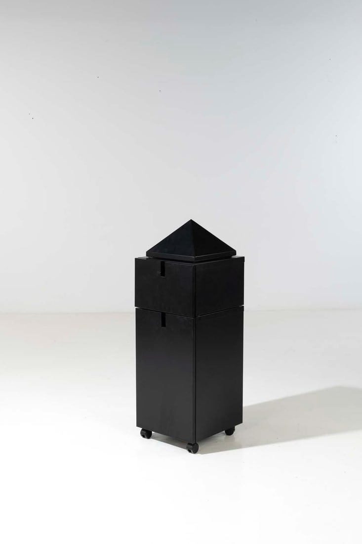 Philippe Starck (born 1949) Théâtre du Monde: Philippe Starck (born 1949)Théâtre du MondeLacquered metal cabinetModel created in 1984Publisher XOH 118 x W 40 x D 39 cm