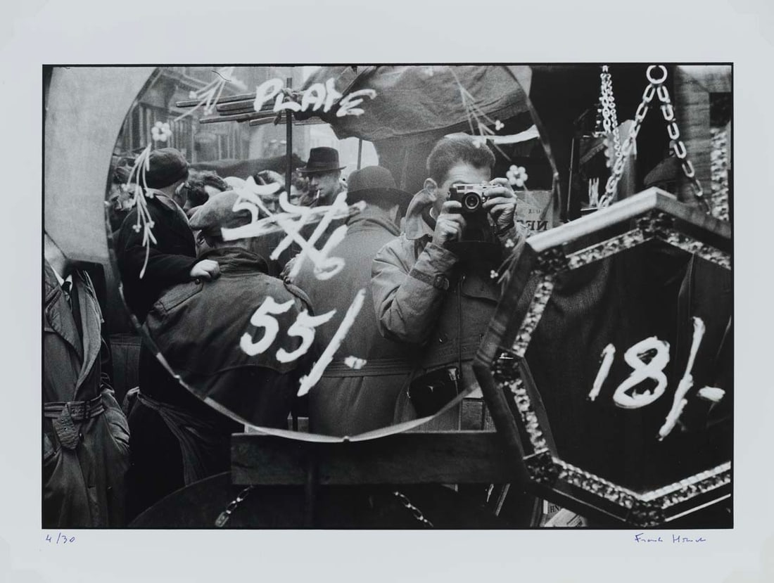 Frank Horvat (1928-2020) London Selfportrait, 1955 Silver print (printed in 1996 by Hervé: Frank Horvat (1928-2020)London Selfportrait, 1955Silver print (printed in 1996 by Hervé Hudry)Signed and numbered (edition of 30) in ink in the margin on the bottom, signed, titled and dated in p