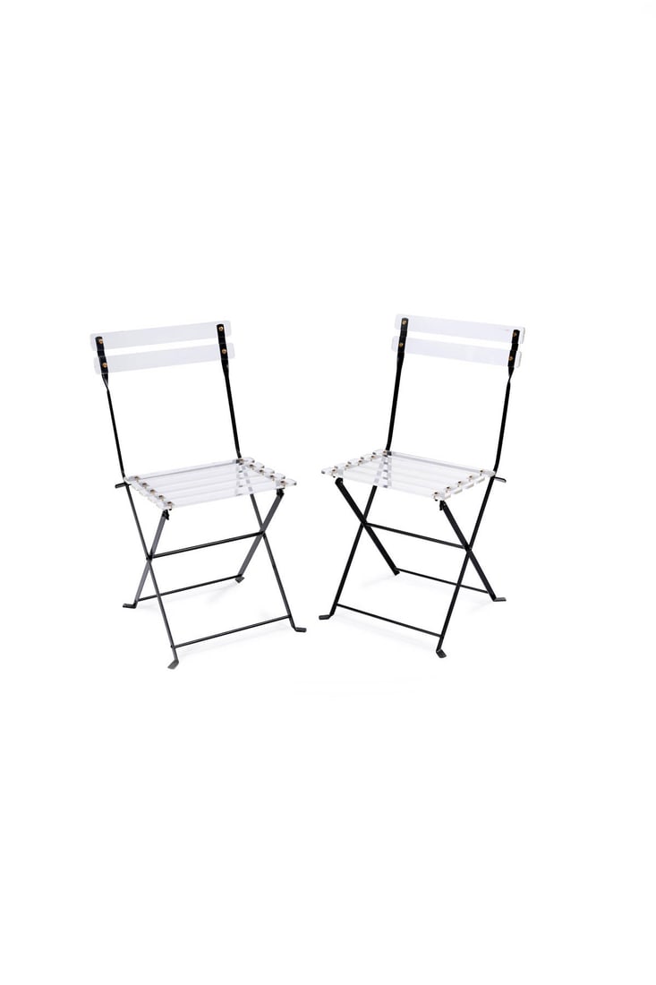 Yonel LEBOVICI (1937-1998) Chairs known as ‘Les Invisibles' Steel and Altuglas Marais: Yonel LEBOVICI (1937-1998)Chairs known as ‘Les Invisibles'Steel and AltuglasMarais International edition82 x 38 x 43 cm