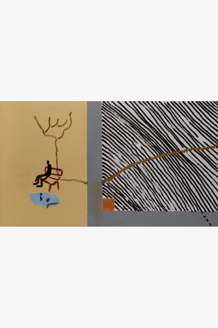 Pelayo Ortega (born 1956) Hope, 2005 Oil on canvas Signed, dated and titled on the back on the: Pelayo Ortega (born 1956)Hope, 2005Oil on canvasSigned, dated and titled on the back on the stretcher100× 175cmProvenance:- Marlborough Gallery Inc, New York- Purchased from the latter by the cur