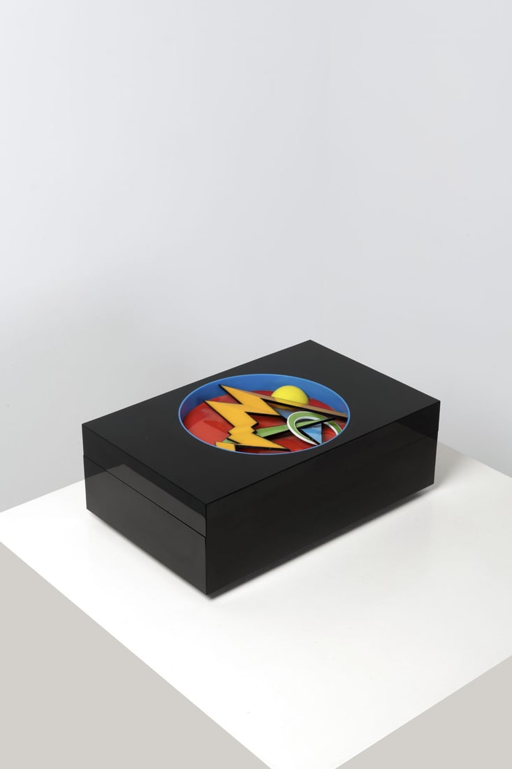 Jean-Claude Farhi (1940-2012) Boîte noire Plexiglas 20 × 56,5 × 36 cm Provenance:: Jean-Claude Farhi (1940-2012)Boîte noire, 1999Plexiglas Signed and dated on the top 20 × 56,5 × 36 cmProvenance: Private collection, Paris