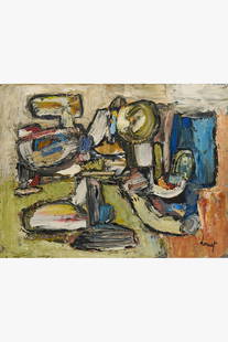 Jacques Doucet (1924-1994) Untitled, 1958 Oil on canvas Signed on the bottom right 50 × 65 cm: Jacques Doucet (1924-1994)Untitled, 1958Oil on canvasSigned on the bottom right50 × 65 cmProvenance:- Galerie Ariel, Paris- Private collection, BelgiumBibliography: A. Doucet, M. Ragon, "Jacques