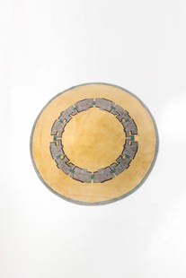 Paule Leleu (1906-1987) Carpet: Paule Leleu (1906-1987)CarpetWoolSigned in the frameModel created circa 1940Ø 266 cm
