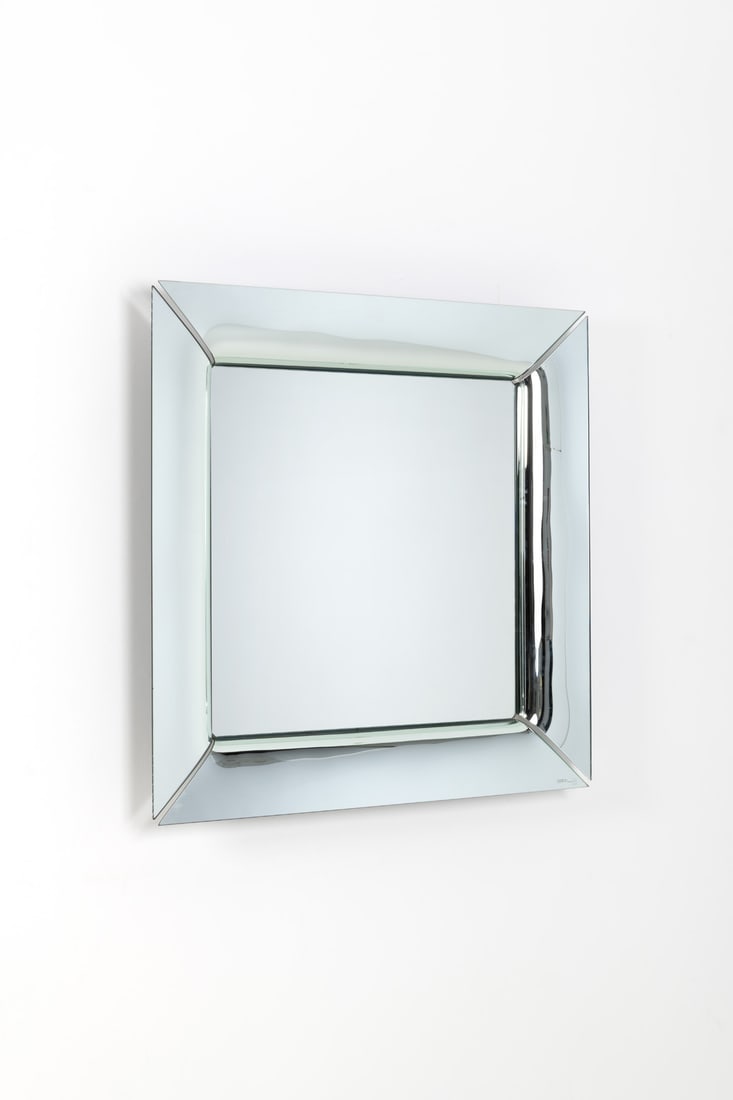 Philippe Starck (born 1949) Mirror 'CAADRE': Philippe Starck (born 1949)Mirror 'CAADRE'Silvered glass and mirrorPublisher FIAMSignedModel created in 1998H 105 × L 105 × P 13 cm